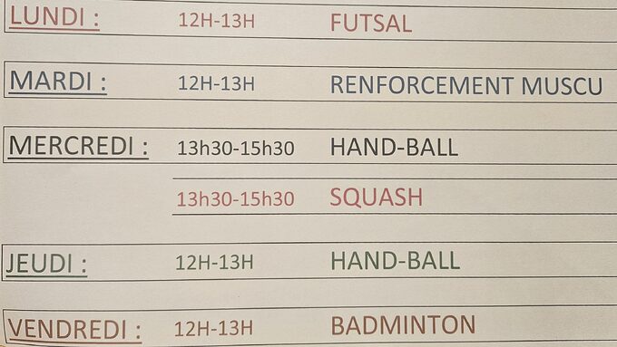 Programme de la 1ère période ; jusqu'aux vacances de Toussaints. 